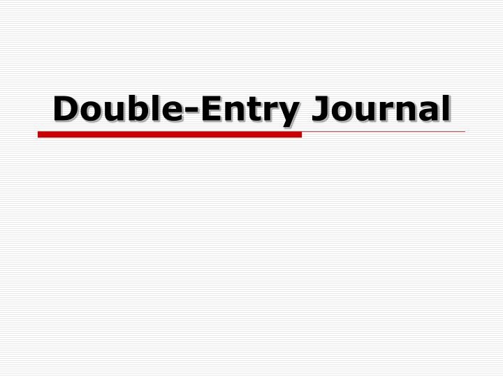 double entry journal