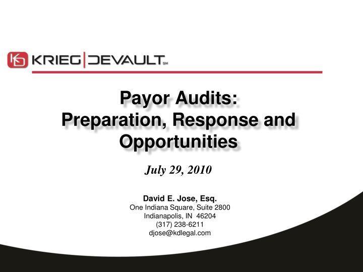 payor audits preparation response and opportunities