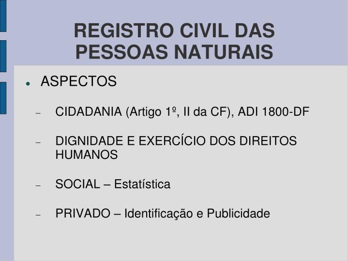 registro civil das pessoas naturais