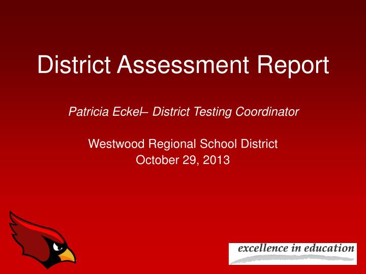 district assessment report