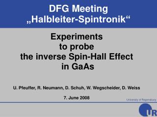 Experiments to probe the inverse Spin-Hall Effect in GaAs
