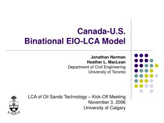 Canada-U.S. Binational EIO-LCA Model