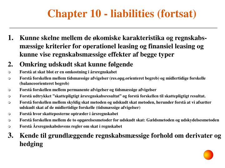 chapter 10 liabilities fortsat