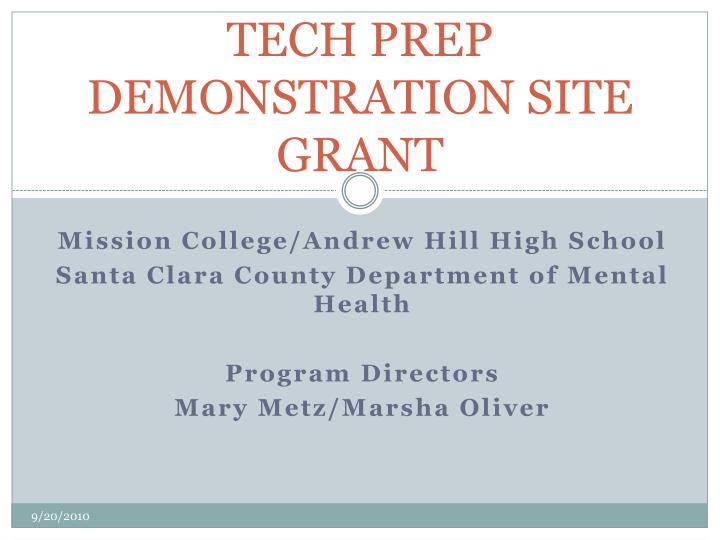 tech prep demonstration site grant