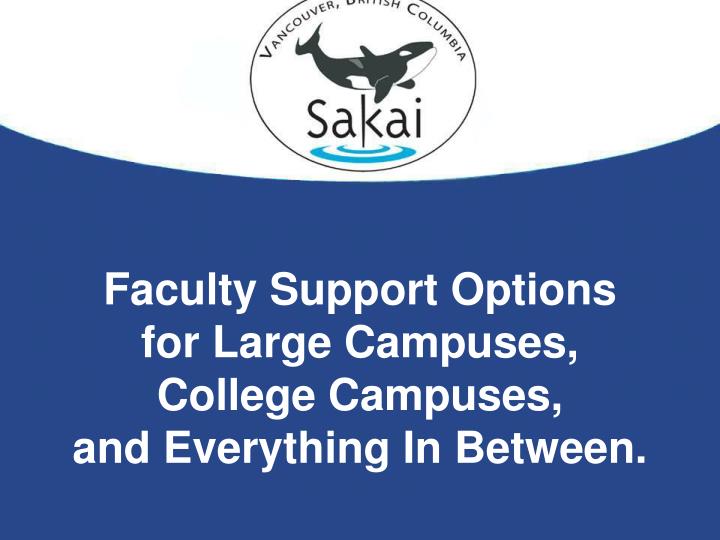 faculty support options for large campuses college campuses and everything in between