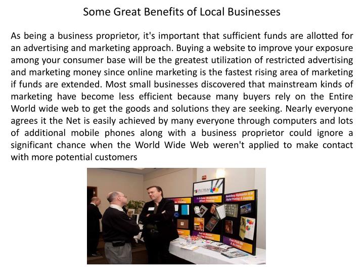 some great benefits of local businesses