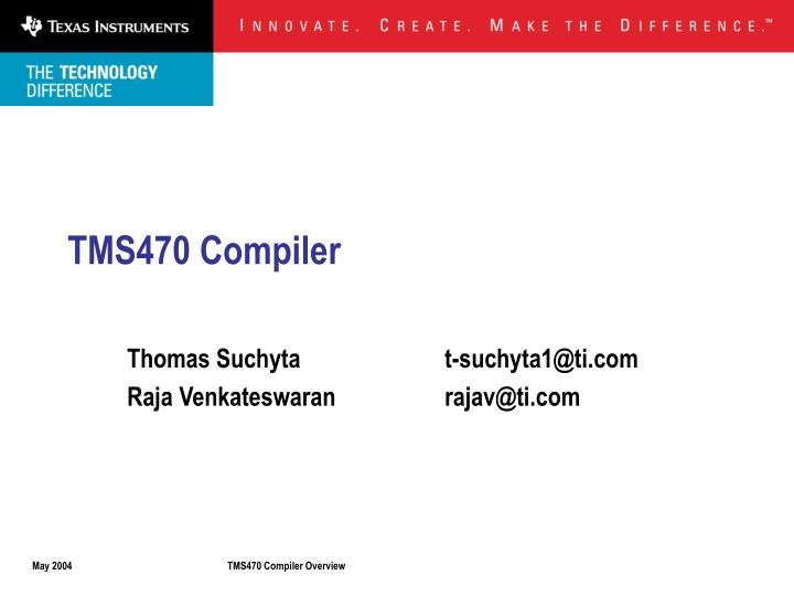 tms470 compiler