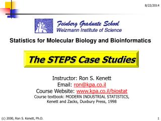 Statistics for Molecular Biology and Bioinformatics