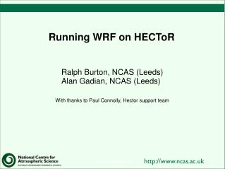 Running WRF on HECToR