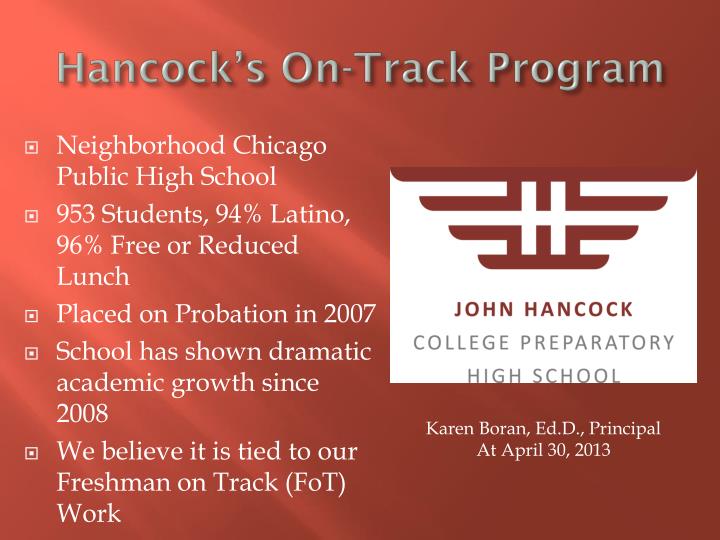 hancock s on track program