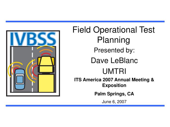 field operational test planning