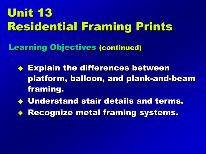 unit 13 residential framing prints