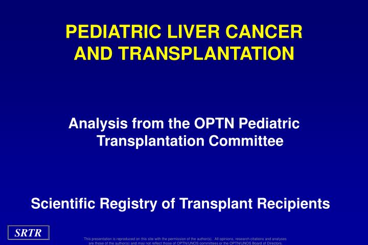 pediatric liver cancer and transplantation