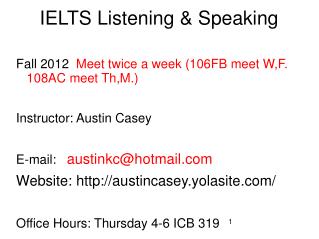 IELTS Listening &amp; Speaking