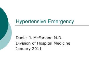 Hypertensive Emergency