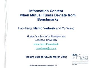 Information Content when Mutual Funds Deviate from Benchmarks