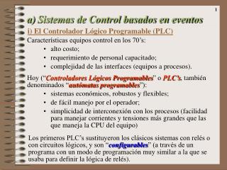 a sistemas de control basados en eventos