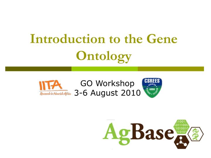 introduction to the gene ontology