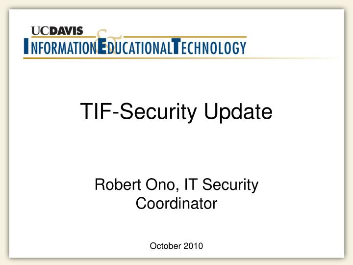 tif security update