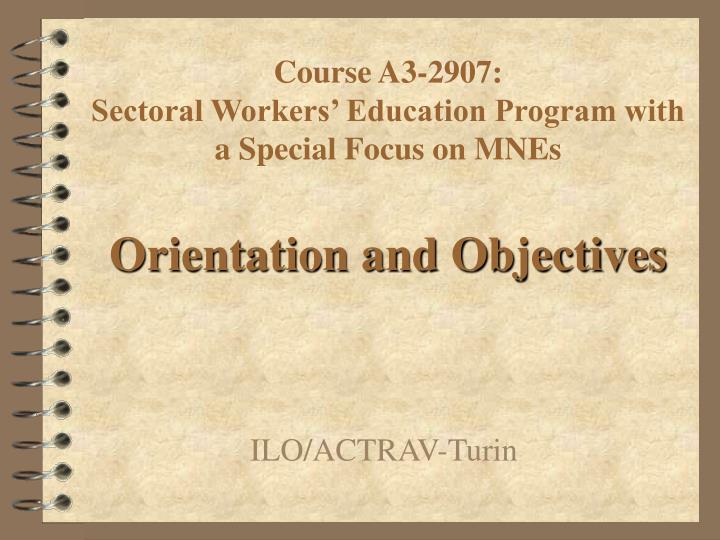 course a3 2907 sectoral workers education program with a special focus on mnes