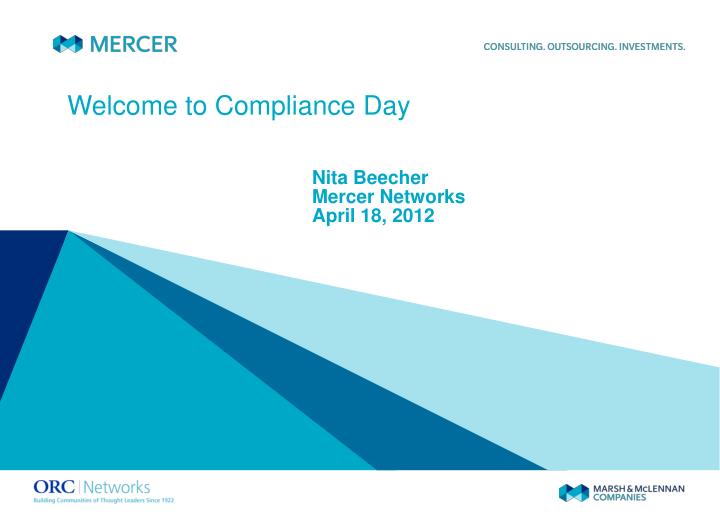 welcome to compliance day