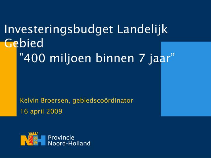 investeringsbudget landelijk gebied