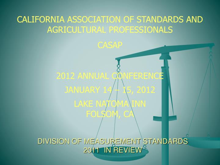 division of measurement standards 2011 in review
