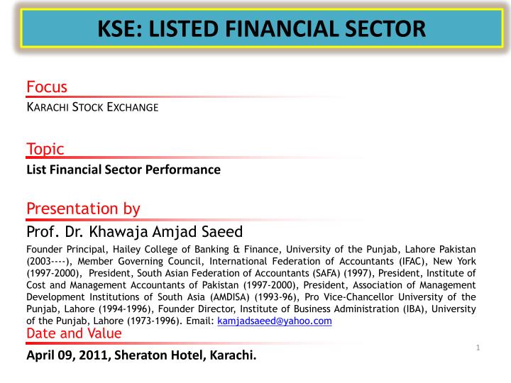 kse listed financial sector