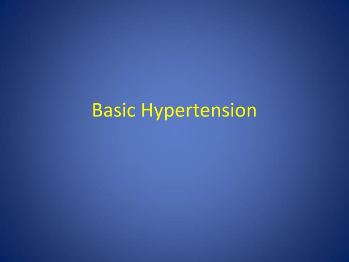 basic hypertension