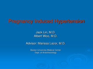 Pregnancy Induced Hypertension