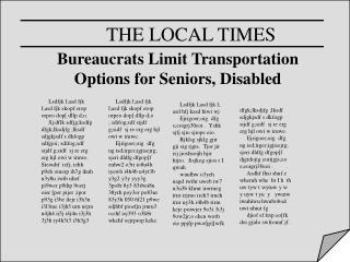 Bureaucrats Limit Transportation Options for Seniors, Disabled