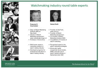 Watchmaking industry round table experts