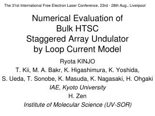 Numerical Evaluation of Bulk HTSC Staggered Array Undulator by Loop Current Model