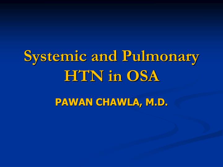 systemic and pulmonary htn in osa