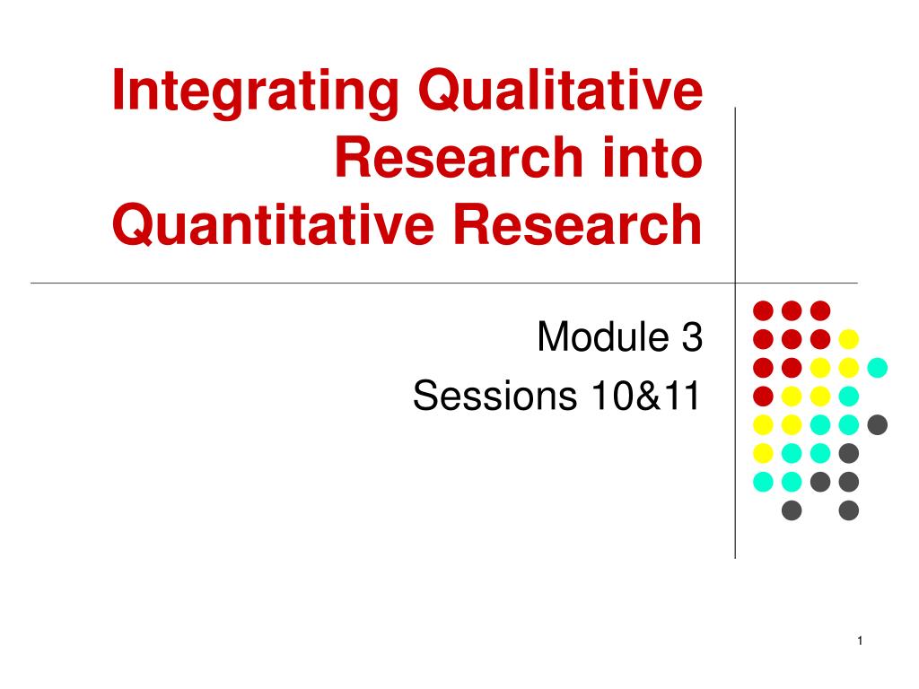 PPT - Integrating Qualitative Research into Quantitative Research ...