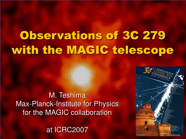 observations of 3c 279 with the magic telescope