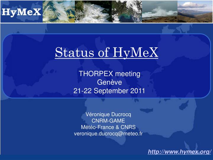 status of hymex