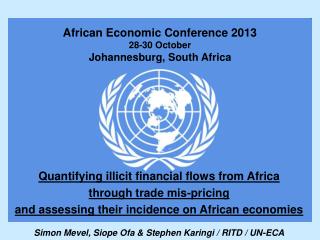 African Economic Conference 2013 28-30 October Johannesburg, South Africa