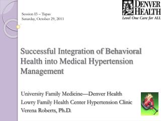 Successful Integration of Behavioral Health into Medical Hypertension Management