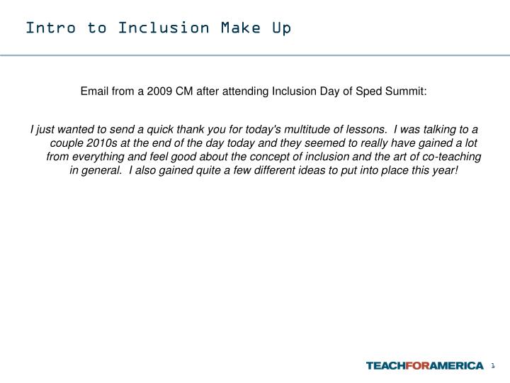 intro to inclusion make up