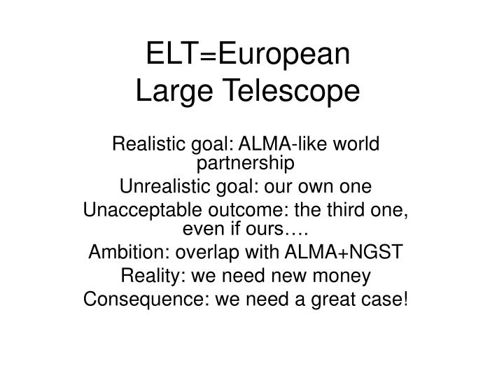 elt european large telescope