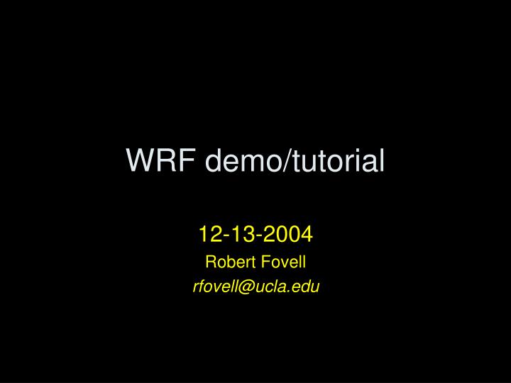 wrf demo tutorial