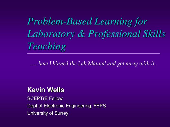 problem based learning for laboratory professional skills teaching