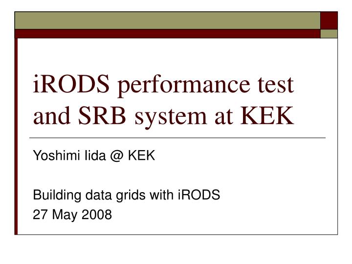 irods performance test and srb system at kek
