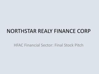 NORTHSTAR REALY FINANCE CORP