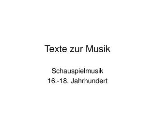schauspielmusik 16 18 jahrhundert