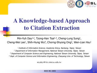 A Knowledge-based Approach to Citation Extraction