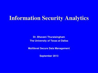 Information Security Analytics