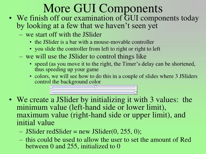more gui components