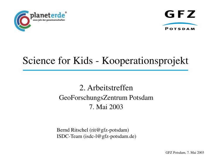 science for kids kooperationsprojekt